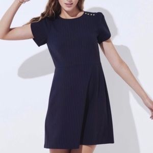 LOFT navy pinstripe dress
